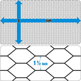 16 Gauge Black Vinyl Coated Hex / Poultry Netting Mesh 1.5" (4 ft. x 150 ft.)