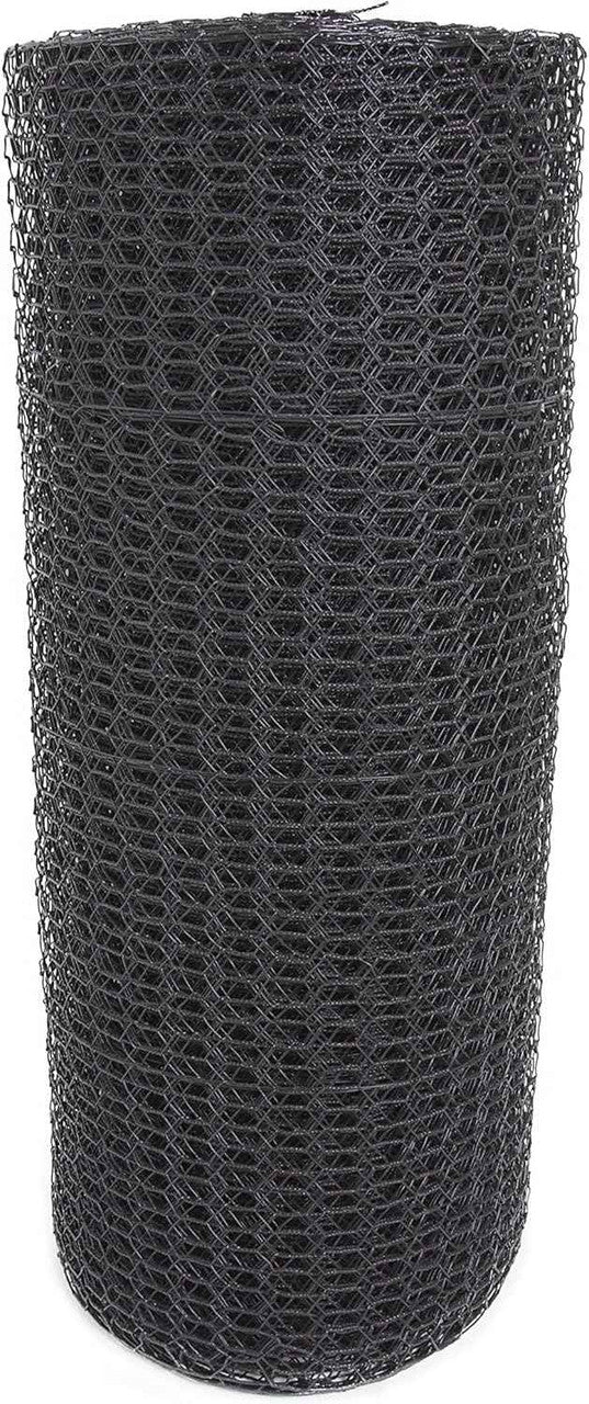 16 Gauge Black Vinyl Coated Hex / Poultry Netting Mesh 1.5" (4 ft. x 150 ft.)