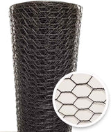 16 Gauge Black Vinyl Coated Hex / Poultry Netting Mesh 1.5" (4 ft. x 150 ft.)
