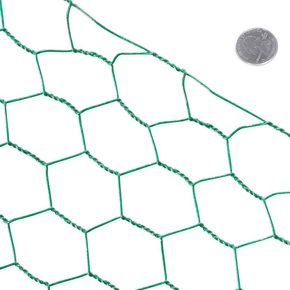 16 Gauge Green Vinyl Coated Hex / Poultry Netting Mesh 1.5" (3 ft. x 150 ft.)