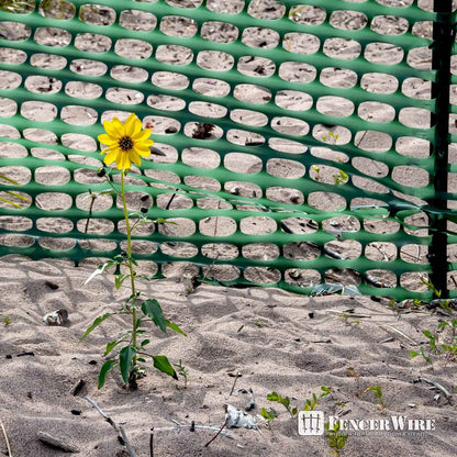 4 ft. x 100 ft. Outdoor Green Plastic Snow Fence with Opening Mesh Size 1.6" x 1.6"
