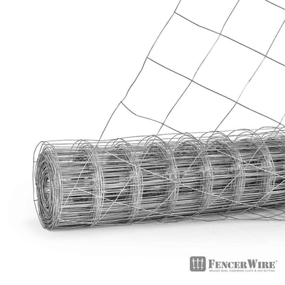 Fencer Wire 16 Gauge Galvanized Welded Wire Mesh Size 4 inch by 4 inch, Multiple Size Options