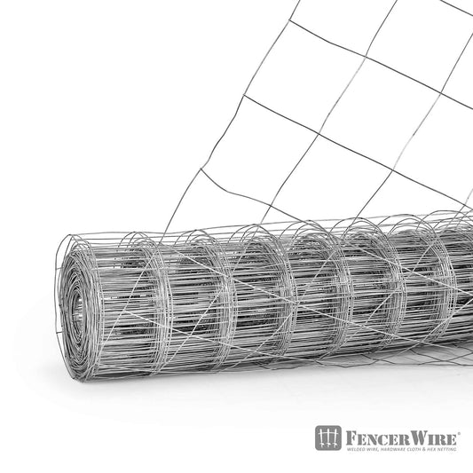 Fencer Wire 16 Gauge Galvanized Welded Wire Mesh Size 4 inch by 4 inch, Multiple Size Options