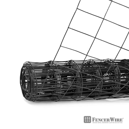 16 Gauge Black Vinyl Coated Welded Wire Mesh Size 2 inch by 3 inch, Multiple Size Options