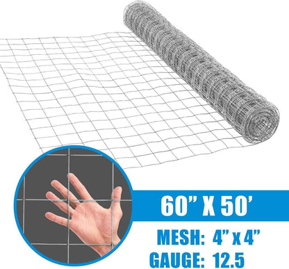 Welded Wire Fence 12.5 Gauge, Galvanized Welded Fence Wire Roll, Mesh Size 4-Inch x 4-Inch