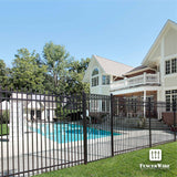4FT Height x 4FT Width Heavy Duty Flat Top X-Pattern Decorative Fence Gate, Multiple Options