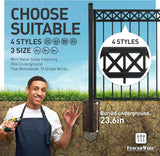 6FT Height x 4FT Width Heavy Duty Flat Top X-Pattern Decorative Fence Gate, Multiple Options