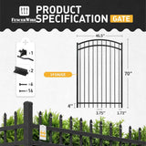 6FT Height x 4FT Width Heavy Duty Arched Decorative Fence Gate with Gate Lock, Multiple Options