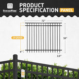5FT Height X 6FT Width Heavy Duty Flat Top Fence Barrier Panel, Multiple Options