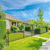 Heavy Duty Flat Top Fence Barrier Kit with 5FT Height X 6FT Width Panels, Arched Gate, Posts & Connectors, Multi-options