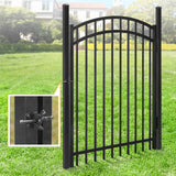 Heavy Duty Flat Top Fence Barrier Kit with 5FT Height X 6FT Width Panels, Arched Gate, Posts & Connectors, Multi-options