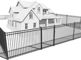 Heavy Duty Flat Top Fence Barrier Kit with 6FT Height X 6FT Width Panels, Flat Top Gate, Posts & Connectors, Multi-options