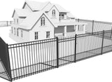 Heavy Duty Flat Top Fence Barrier Kit with 4FT Height X 6FT Width Panels, Pinnacle Gate, Posts & Connectors, Multi-options