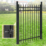 Heavy Duty Flat Top Fence Barrier Kit with 4FT Height X 6FT Width Panels, Pinnacle Gate, Posts & Connectors, Multi-options