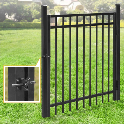 Heavy Duty Pinnacle Fence Barrier Kit with 4FT Height X 6FT Width Panels, Flat Top Gate, Posts & Connectors, Multi-options
