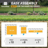 Heavy Duty Pinnacle Fence Barrier Kit with 4FT Height X 6FT Width Panels, Flat Top Gate, Posts & Connectors, Multi-options
