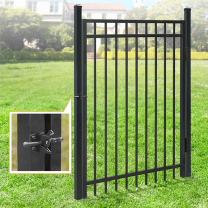 Heavy Duty Pinnacle Fence Barrier Kit with 5FT Height X 6FT Width Panels, Flat Top Gate, Posts & Connectors, Multi-options