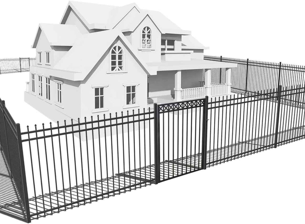 Heavy Duty Pinnacle Fence Barrier Kit with 6FT Height X 6FT Width Panels, Decorative Gate, Posts & Connectors, Multi-options