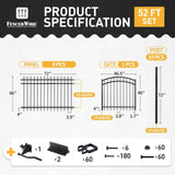 Heavy Duty Pinnacle Fence Barrier Kit with 4FT Height X 6FT Width Panels, Arched Gate, Posts & Connectors, Multi-options