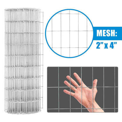 12.5 Gauge Galvanized Welded Wire 2 Inch by 4 Inch Mesh, Multiple Size Options