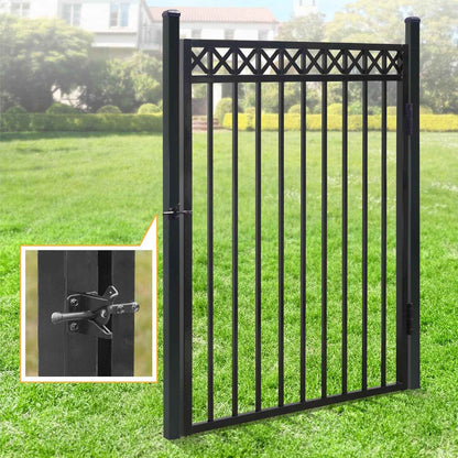 Heavy Duty Pinnacle Fence Barrier Kit with 5FT Height X 8FT Width Panels, Decorative Gate, Posts & Connectors, Multi-options