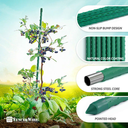 25 Pack Durable Metal Plant Supports Garden Stakes,6ft, 7ft
