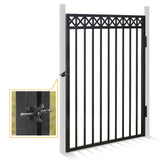 5FT Height x 4FT Width Heavy Duty Flat Top X-Pattern Decorative Fence Gate, Multiple Options