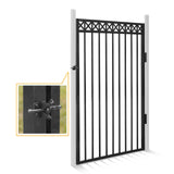 6FT Height x 4FT Width Heavy Duty Flat Top X-Pattern Decorative Fence Gate, Multiple Options