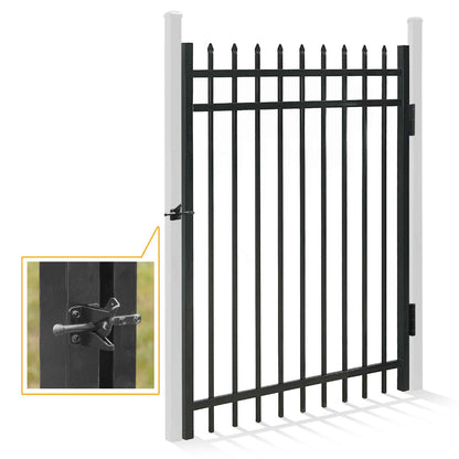 5FT Height X 4FT Width Heavy Duty Pinnacle Fence Gate with Lock Attachment, Multiple Options