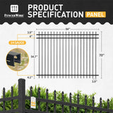 Heavy Duty Pinnacle Fence Barrier Kit with 6FT Height X 8FT Width Panels, Flat Top Gate, Posts & Connectors, Multi-options