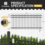 Heavy Duty Pinnacle Fence Barrier Kit with 4FT Height X 8FT Width Panels, Flat Top Gate, Posts & Connectors, Multi-options