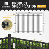 Heavy Duty Flat Top Fence Barrier Kit with 6FT Height X 8FT Width Panels, Pinnacle Gate, Posts & Connectors, Multi-options
