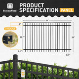 Heavy Duty Flat Top Fence Barrier Kit with 5FT Height X 8FT Width Panels, Pinnacle Gate, Posts & Connectors, Multi-options
