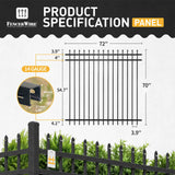 Heavy Duty Pinnacle Fence Barrier Kit with 6FT Height X 6FT Width Panels, Decorative Gate, Posts & Connectors, Multi-options