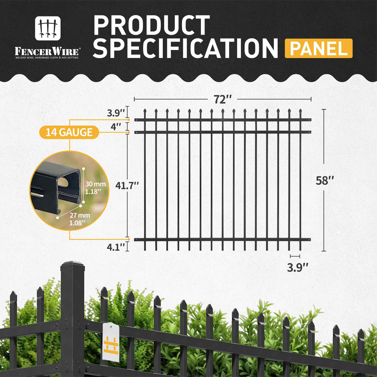 Heavy Duty Pinnacle Fence Barrier Kit with 5FT Height X 6FT Width Panels, Decorative Gate, Posts & Connectors, Multi-options