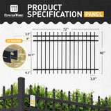 Heavy Duty Pinnacle Fence Barrier Kit with 4FT Height X 6FT Width Panels, Flat Top Gate, Posts & Connectors, Multi-options