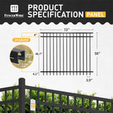 Heavy Duty Flat Top Fence Barrier Kit with 5FT Height X 6FT Width Panels, Flat Top Gate, Posts & Connectors, Multi-options
