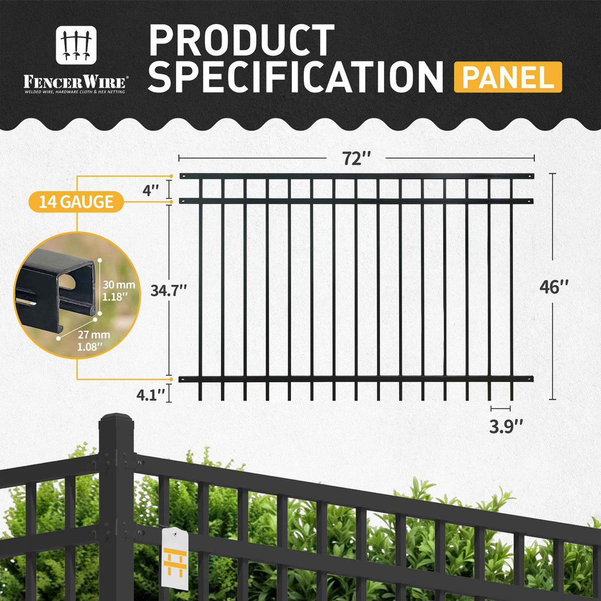 Heavy Duty Flat Top Fence Barrier Kit with 4FT Height X 6FT Width Panels, Arched Gate, Posts & Connectors, Multi-options