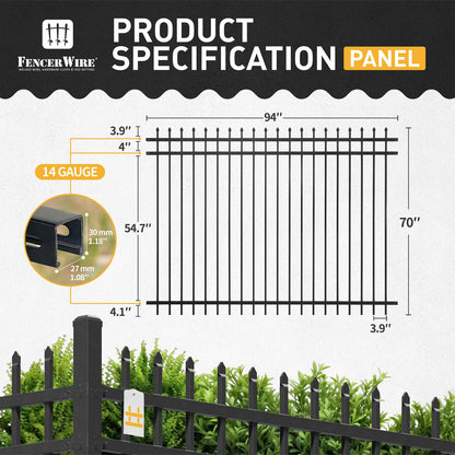 6FT Height X 8FT Width Heavy Duty Pinnacle Fence Barrier Panel, Multiple Options