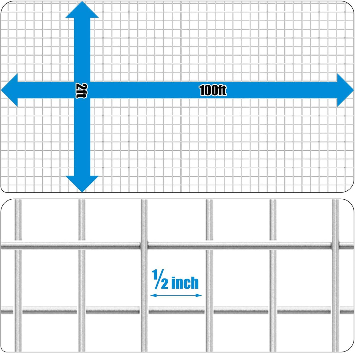 Malla de alambre galvanizado calibre 19 con tamaño de malla de 1/2" x 1/2"