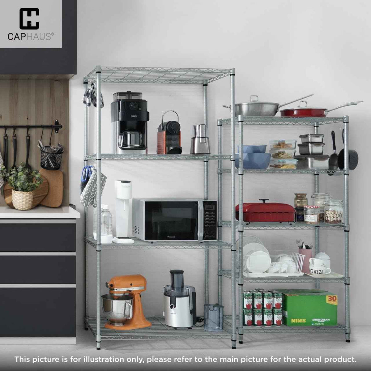 36 x 18 x 76 in. 4-Tier NSF Commercial Grade Heavy Duty Silver Grey Wire Shelving w/Wheels
