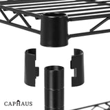30 x 14 x 60 in. (62”H with wheels) 5-Tier Wire Shelving Unit, Adjustable Height Wire Rack Shelving, with Wheels, Black