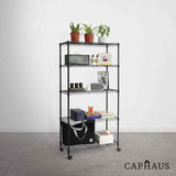30 x 14 x 60 in. (62”H with wheels) 5-Tier Wire Shelving Unit, Adjustable Height Wire Rack Shelving, with Wheels, Black