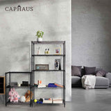 36 x 14 x 54 in. (56”H with wheels) 4-Tier Wire Shelving Unit, Adjustable Height Wire Rack Shelving, with Wheels, Black
