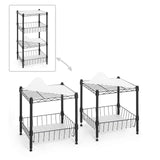 2 to 4 Tier NSF Wire Shelving Basket Shelves, Storage Rack Corner Shelves, Black
