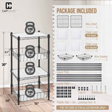 2 to 4 Tier NSF Wire Shelving Basket Shelves, Storage Rack Corner Shelves, Black