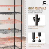 6 Tier NSF Wire Shelving Basket Shelves, Storage Rack Corner Shelves, Black