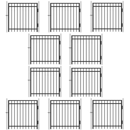 4FT Height X 4FT Width Heavy Duty Flat Top Fence Gate with Lock Attachment, Multiple Options