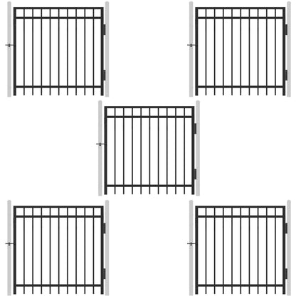 4FT Height X 4FT Width Heavy Duty Flat Top Fence Gate with Lock Attachment, Multiple Options