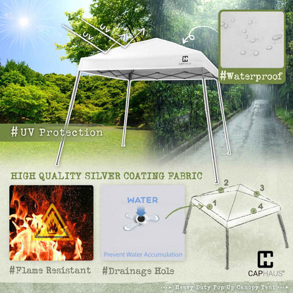 8ft. x 8ft Top Heavy-Duty Commercial Grade Pop Up Canopy Tent with Slant Legs, 3 Color Available